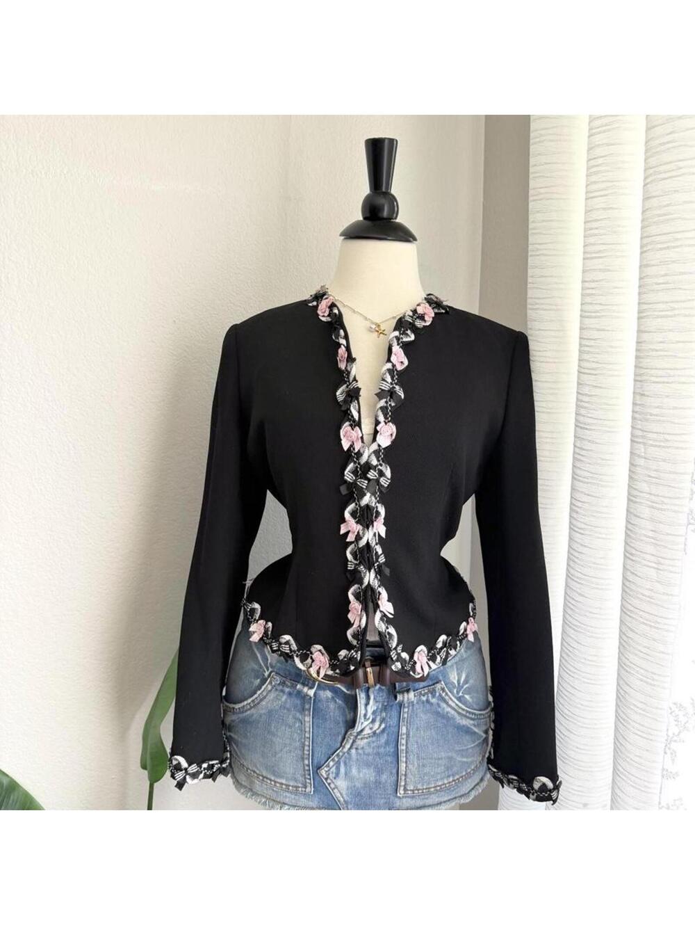 Vintage Nipon Boutique Rosette Cardigan